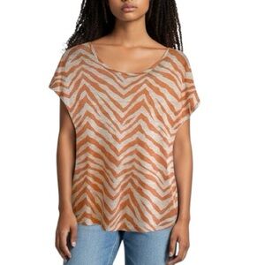 Tahari linen sleeveless boxy fit top with back buttons Sz S excellent condition